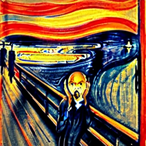 Prompt: the scream in a realistic setting