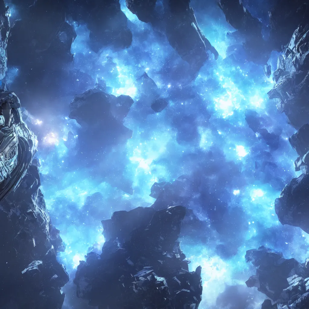 Prompt: beyond infinity, unreal engine 5, high detail,, fantasy, space, blue nebula,