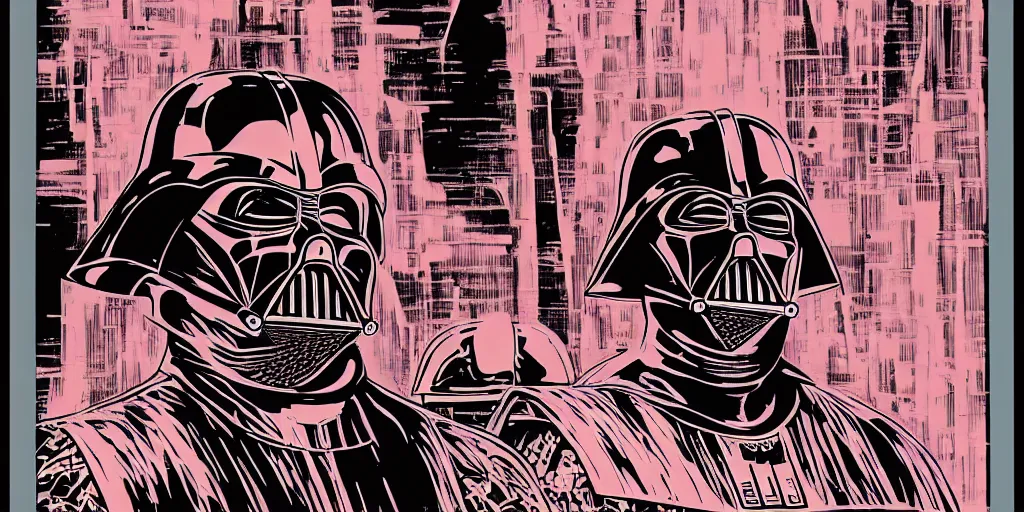 Image similar to portrait of darth vader, by laurie greasley