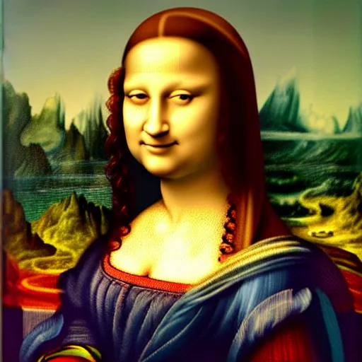 Image similar to a portrait of super - mario!!! painting by da vinci ( ( ( ( ( ( ( mona lisa ) ) ) ) ) ) )