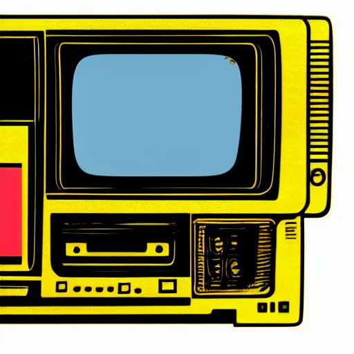 Prompt: an 8 0 s home video company logo as presented on a vhs tape. crt monitor.