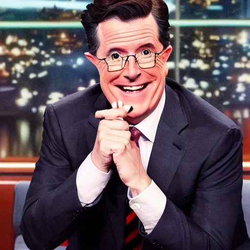 Image similar to stephen colbert with a frozen frosted beard