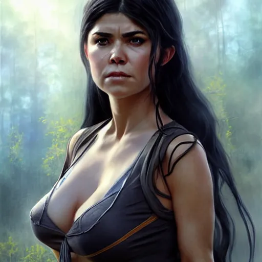 Image similar to octavia blake is skairipa in the 100 tv show, by artgerm, by krenz cushart, by peter kemp, by ross tran