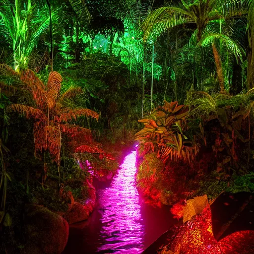 Image similar to river of light in a tropical rainforest