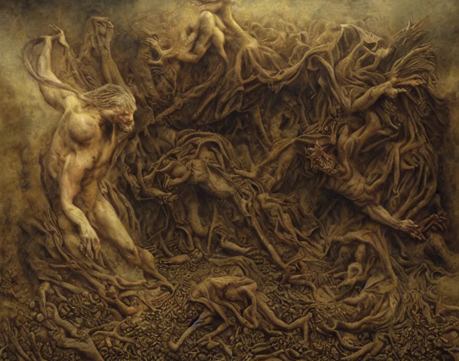 Prompt: crawling out of hell by agostino arrivabene