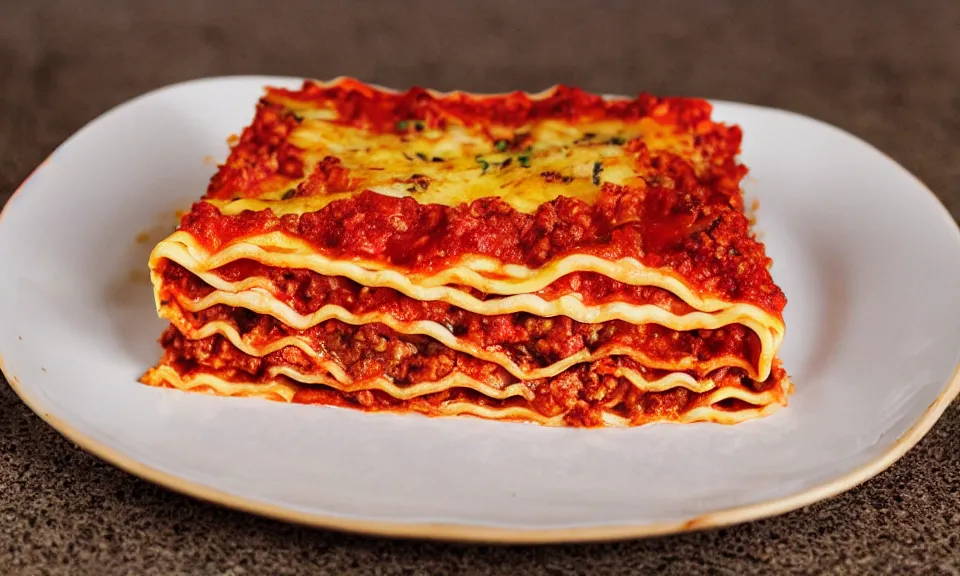 Prompt: lasagna made using wooden materials, cross - section