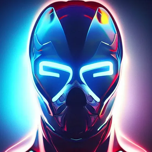 Prompt: “ Neon hero by concept art, sci-fi , highly detailed face and eyes, mythologic figures, night background, illumination, focus shot, Artstation HD”