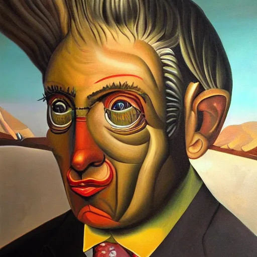 Prompt: mr. mural, surrealism, oil on canvas, high detail