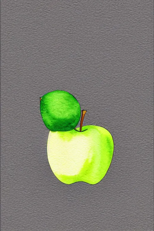 Image similar to minimalist watercolor art of an apple, illustration, vector art