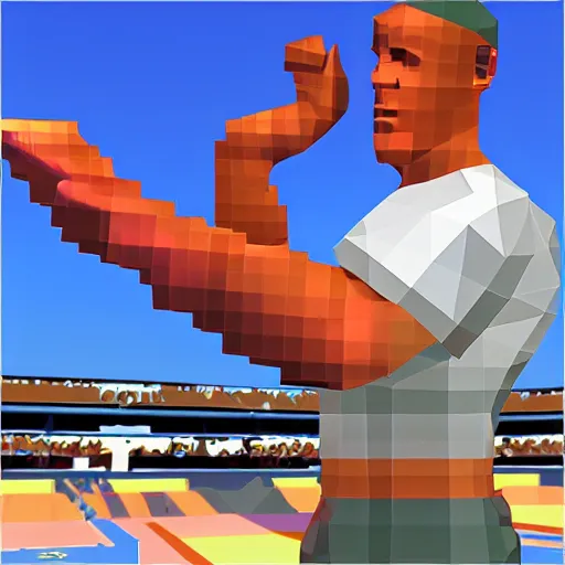 Image similar to Low poly John Cena PS1 style graphics