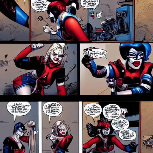 Image similar to harley quinn being catapulted out of a canon