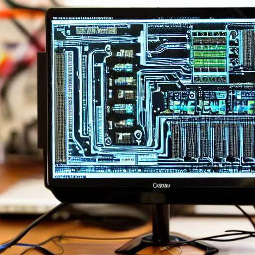 Image similar to big computer, wired up to circuit boards