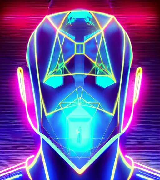 Image similar to symmetry!! european prince of technology, solid cube of light, hard edges, product render retro - futuristic poster scifi, lasers and neon circuits, handsome european prince, intricate, elegant, highly detailed, digital painting, artstation, concept art, smooth, sharp focus, illustration, dreamlike, art by artgerm