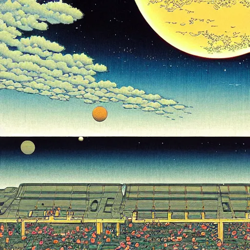 Prompt: The big bang, Hasui Kawase.