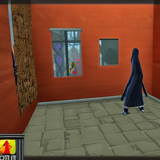 Image similar to the grim reaper. snapshot from the sims 2.