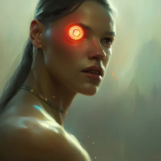 Prompt: cyborg, beautiful, concept art oil painting, portrait ethereal by jama jurabaev, greg rutkowski extremely detailed, brush hard, artstation, soft light