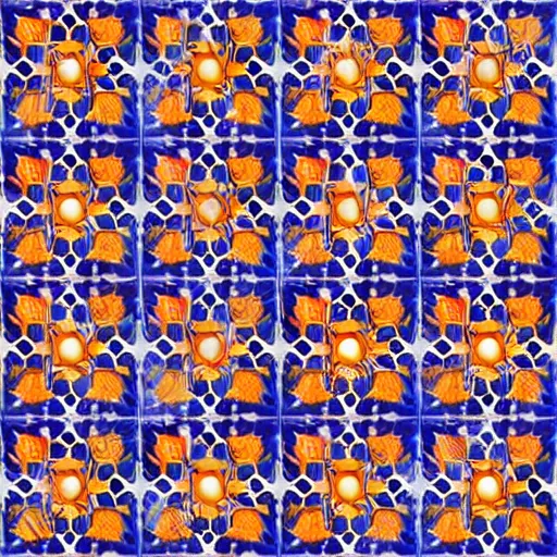 Image similar to psychedelic portuguese azulejo, tile pattern