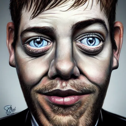 Image similar to Caricature portraits done of the band Blur, realistic, hyperrealistic, very realistic, highly detailed, very detailed, extremely detailed, detailed, oil painting, digital art, trending on artstation