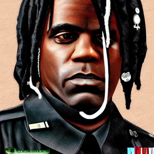 Image similar to chief keef in the military digital art very detailed 4 k detailed super realistic