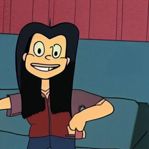 Image similar to tommy wiseau as a character in hey arnold