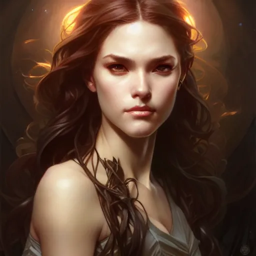 Image similar to portrait painting art by artgerm and greg rutkowski and charlie bowater and magali villeneuve and alphonse mucha