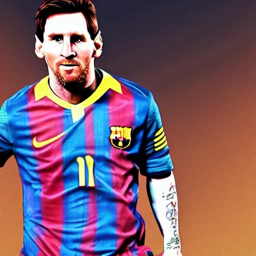 Image similar to Messi on the cover of GTA