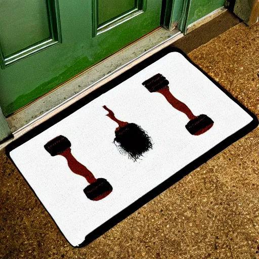 Prompt: an osama binladin doormat