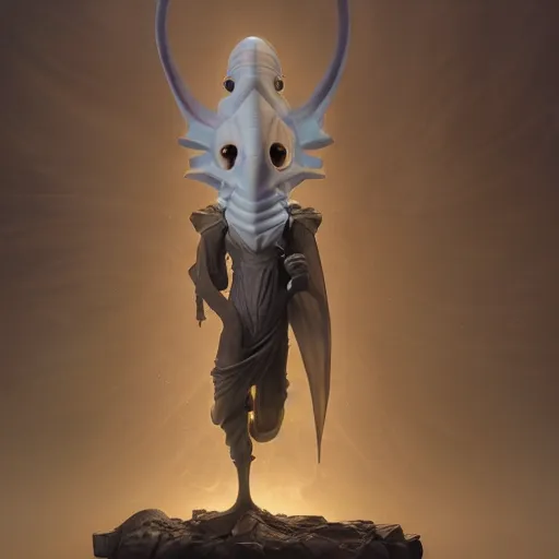 Prompt: product photo of a squidward as a dark souls boss, by artgerm and greg rutkowski and marc newson, alphonse mucha, zaha hadid, volumetric light, detailed, octane render, midsommar