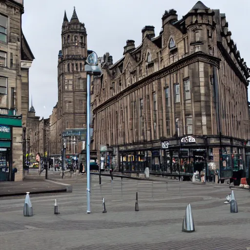 Prompt: the famous four corners in glasgow