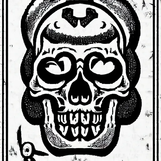 Image similar to skull and bones ansi art