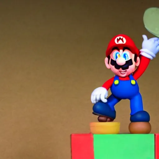 Prompt: claymation mario doing something ridiculous