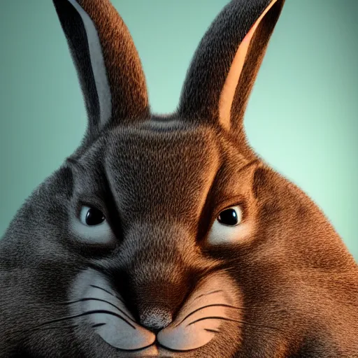 Prompt: big chungus studio portrait