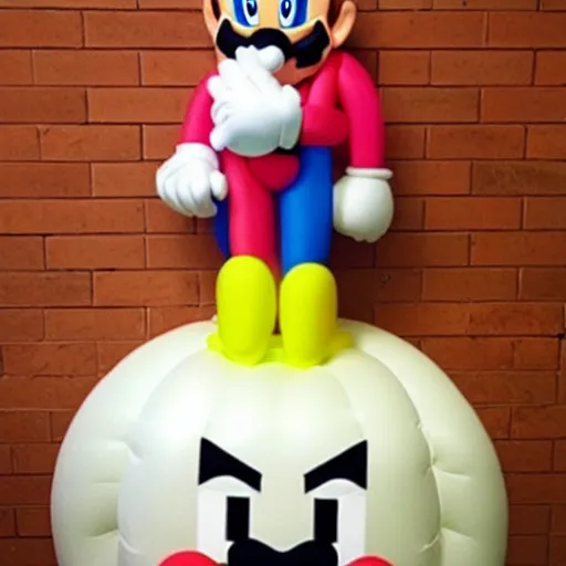 Image similar to super mario made out of balloons