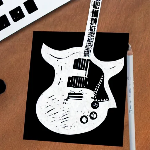 Image similar to jimmy page from led zepelin playing - guitar - solo, sticker - art, svg vector, adobe - illustrator