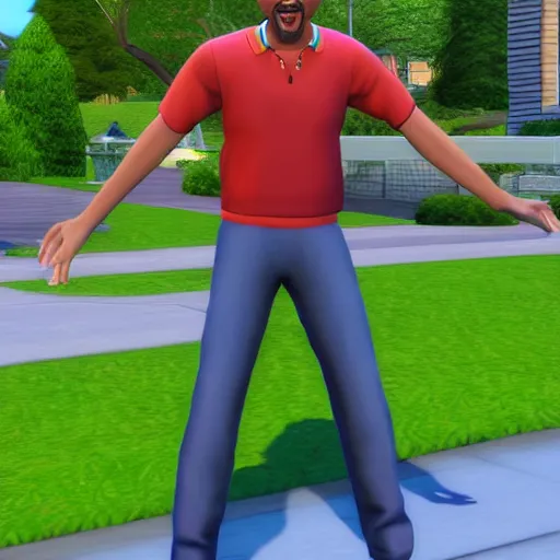 Prompt: will smith as a sims 3 character