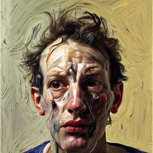 Prompt: a close up portrait a very ordinary person, facing front, by Lucian Freud and Jenny Saville, oil painting, anatomically correct, beautiful perfect face, sharp focus, Highly Detailed, Cinematic Lighting, 8k, HD