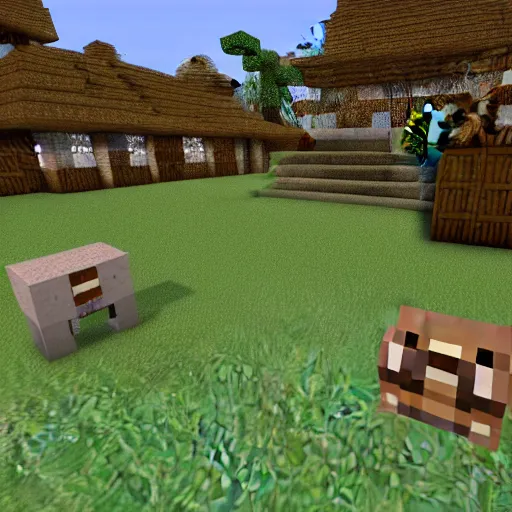 Image similar to Minecraft Japanese village