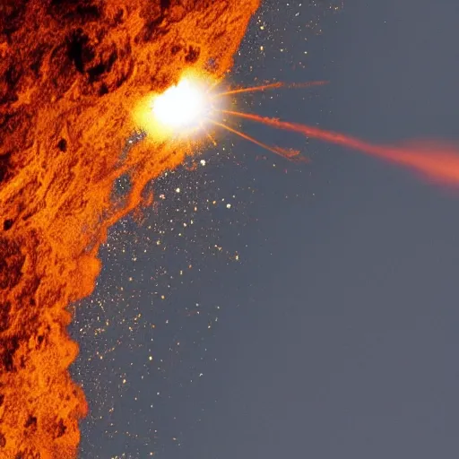 Image similar to fiery asteroid hitting washington dc