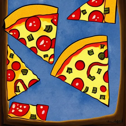 Image similar to pizza cubism style