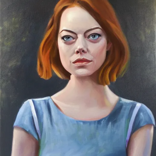 Image similar to emma stone, oil painting, renascentist