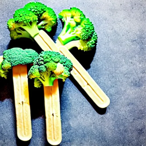 Image similar to popsicle made out of broccoli