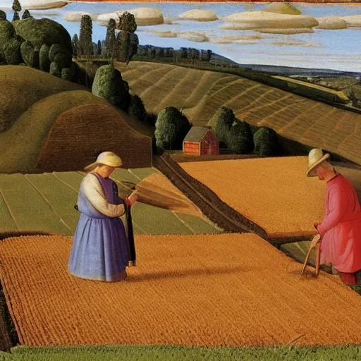 Image similar to Farmer tilling his field by Fra Angelico,