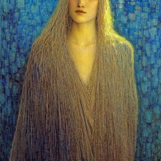 Image similar to gorgeous woman painted by Jean Delville, very detailed