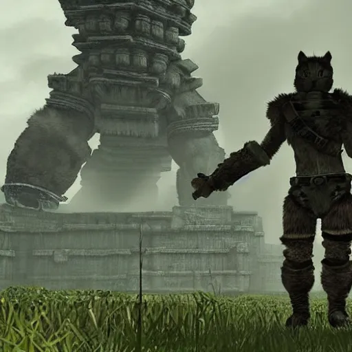 Image similar to cat by shadow of the colossus