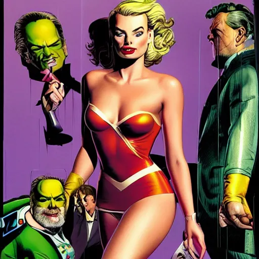 Image similar to margot robbie by artgem by brian bolland by alex ross by artgem by brian bolland by alex rossby artgem by brian bolland by alex ross by artgem by brian bolland by alex ross