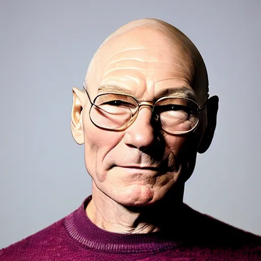 Image similar to portrait of patrick stewart by mo willems