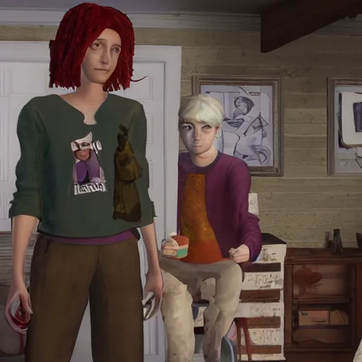 Image similar to a still from the movie willow crossover with the game gone home