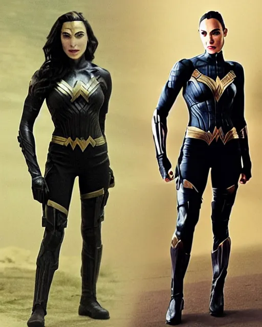 Prompt: A shapeshifter skrull transforming into actress Gal Gadot, beautiful girl wearing an Israeli military uniform