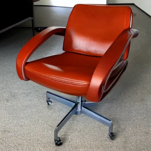 Image similar to futuristic leather chair designed by syd mead