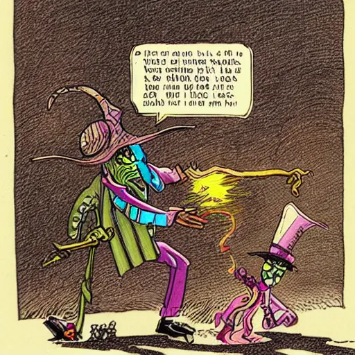 Prompt: voodoo hat, crossroad between life and death, drawing by moebius